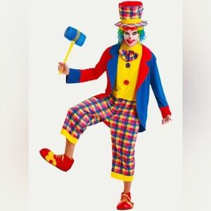 NWT Creepy Clown Costume - Multicolor Adult Medium